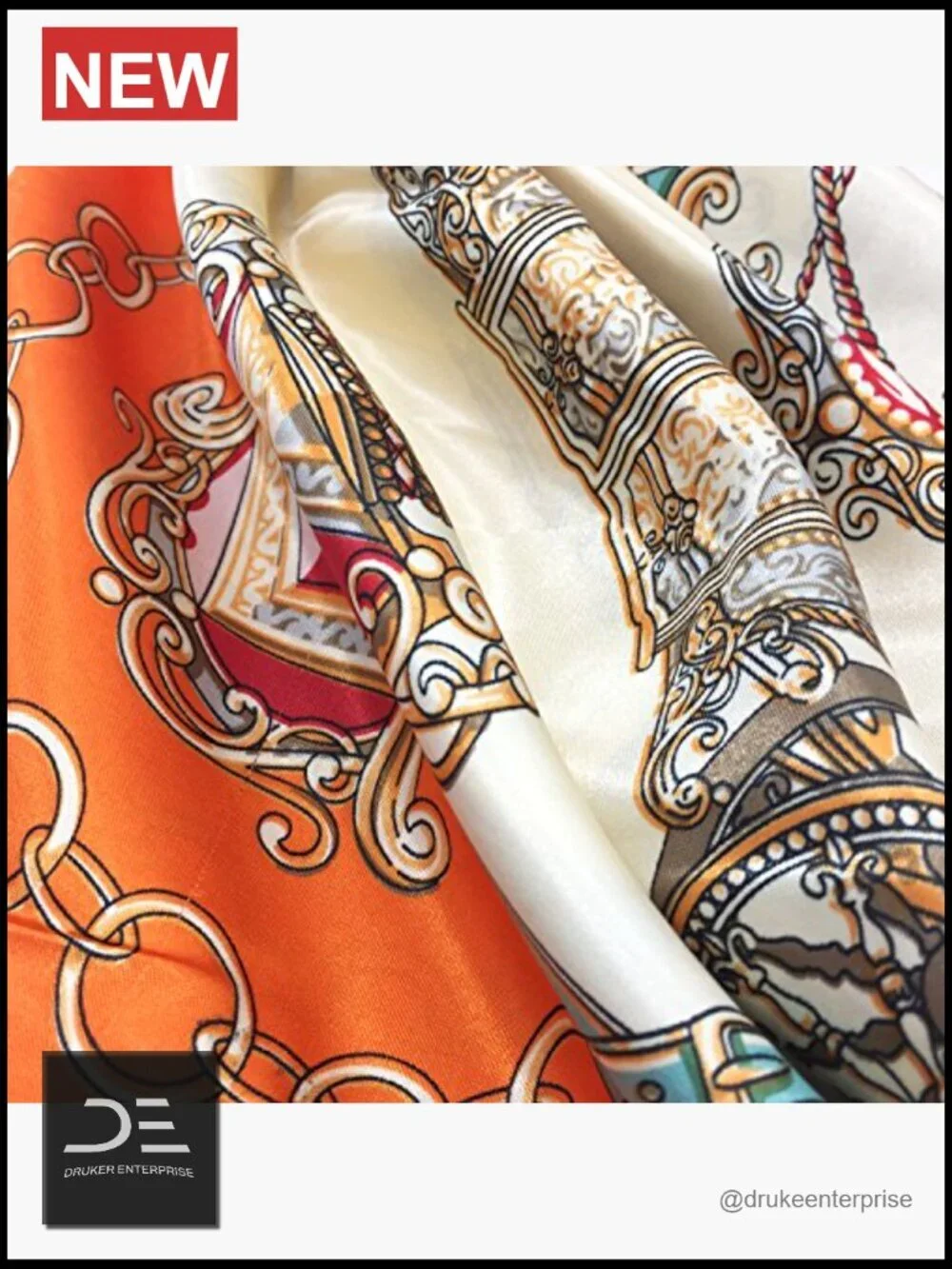 Large Square Satin Polyester Fashion Scarf Headscarf